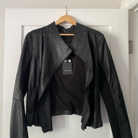 Trouve black leather moto jacket from Nordstrom - Picture 2 of 10